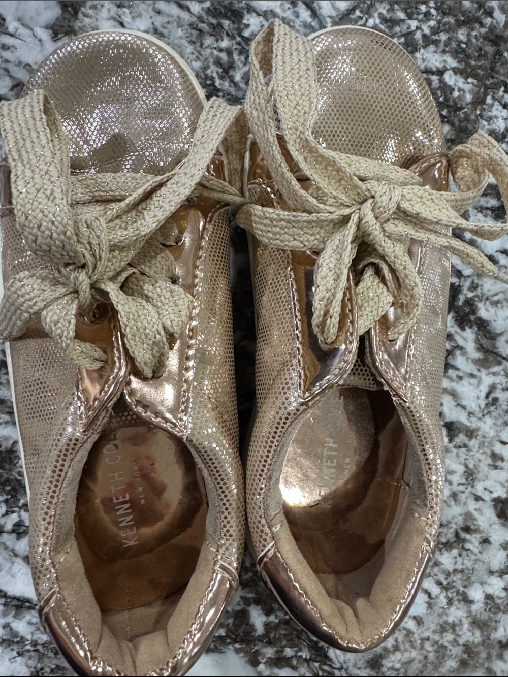 Kenneth Cole Reaction Metallic Rose Lace-Up Sneakers
